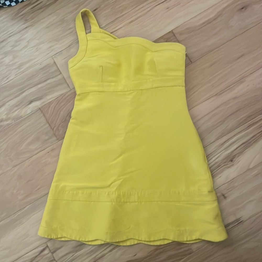VALENTINO mustard yellow off the shoulder mini dress size 6